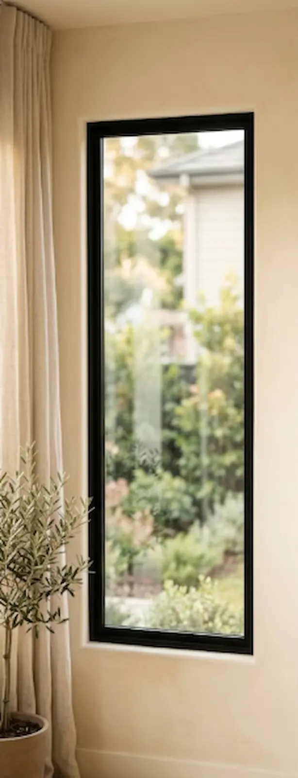 Window without a shade screen — direct Phoenix sun hitting the glass